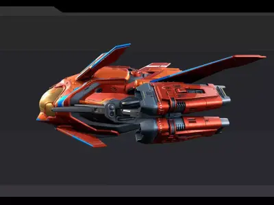 SPARROW Fighter Spacecraft  Low-poly 3D model
