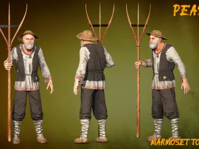 PEASANT MODULAR Low-poly 3D model