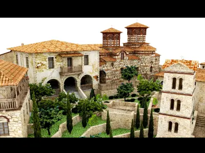 Monastery of Varlaam- 3d Model 3D model