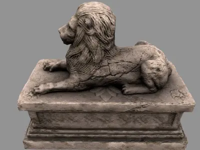 Lion Statue 20 Low-poly 3D model