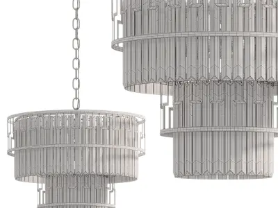 Designer chandelier with GEZA glass pendants by Lalume 3D model