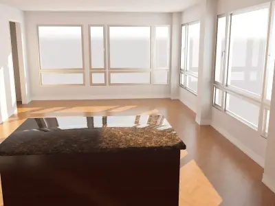 BASE INTERIOR - LIVING DINING ROOM 3D model