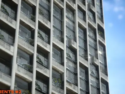 4K Apartment Buildings PBR Materials  3D model