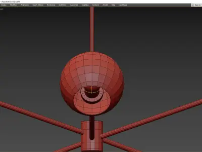 Staggered Glass 6-Light Chandelier - Milk Low-poly 3D model