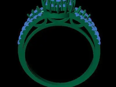 diamond ring 3D print model 85