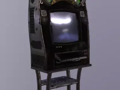 Worker Computer Terminal Low-poly 3D model