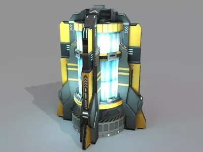 Sci Fi Power Generator Low-poly 3D model