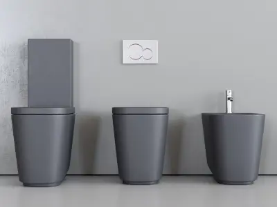 Galassia Meg11 bidet and toilet Low-poly 3D model