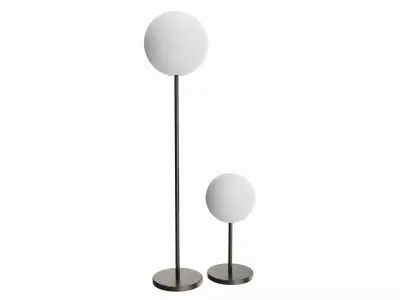 Outdoor and indoor cordless table and floor lamp set 3D model