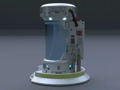 Sci-Fi Cryopod - Capsule Low-poly 3D model