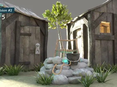 Pioneer house level 1 Low-poly 3D model