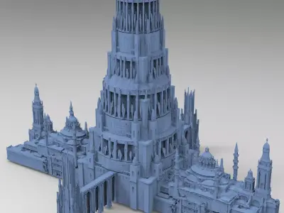 Fantasy Art Deco Grand Towers 2 3 3D model