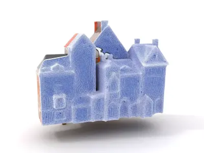 Charming Brick Facade model pack Low-poly 3D model