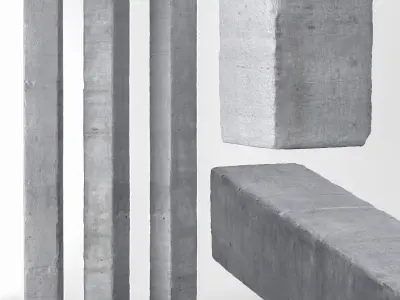 set of concrete structures 3D Model Pack