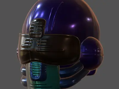 Gas mask helmet 3d model scifi Low-poly  Low-poly 3D model 420