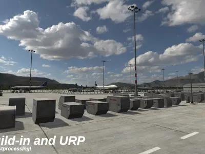 High detail airport - full version - Unity3D Low-poly 3D model