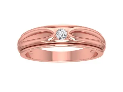 Solitaire Wedding Engagement Women Band Ring 3D print model 4