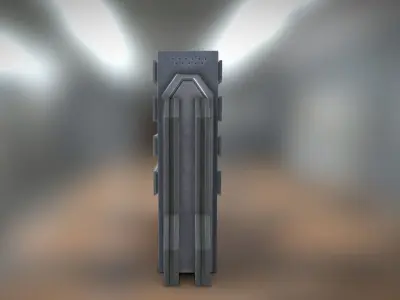 Sci Fi Server rack Low-poly 3D model