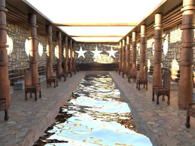 Grand hall - Classic Interior Low-poly 3D model