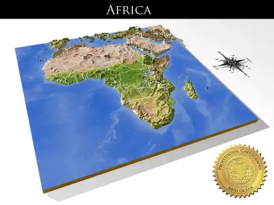 Africa High resolution 3D relief maps 3D model