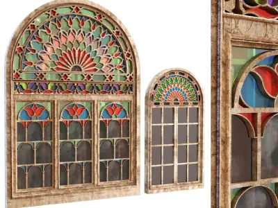 old turkish windows orosi set 137 Low-poly 3D model