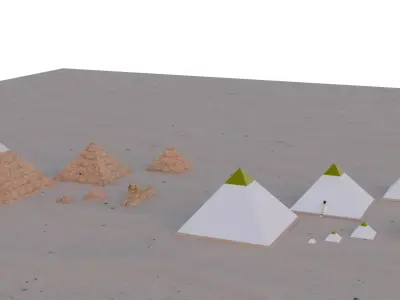 The Pyramids of Giza The Sphinx Egypt Now vs Past imagination 3D model