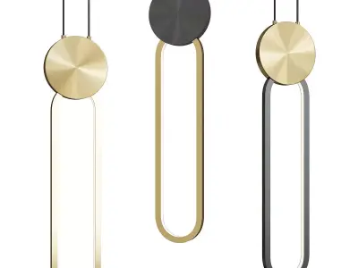 MANCHESTER three pendants in gold Low-poly 3D model