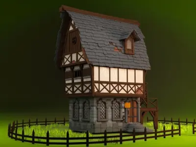 Medieval House over Tavern 3D model