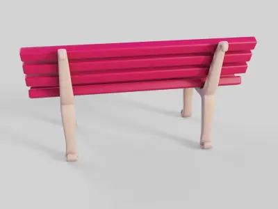 Cartoon Bench 7 3D model