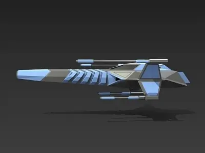Space warthog spaceship concept Low-poly 3D model