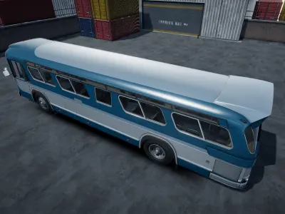 Classic Bus unity asset Low-poly 3D model