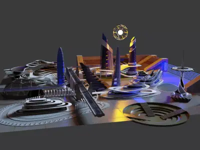 City skyscrapers 3D model