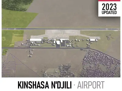 Kinshasa Airport Low-poly 3D model
