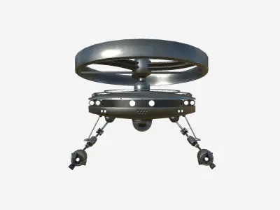 Flying Robot I10 Dark Steel - SciFi Character Design Low-poly 3D model