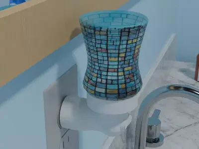 Mosaic Glass Mini Plugin Wax Warmer Low-poly 3D model