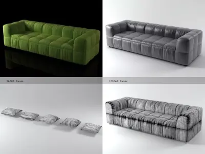 Strips sofa  95-250 3D model