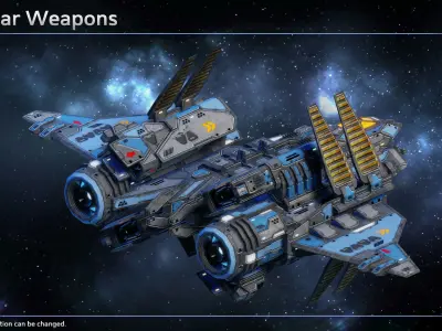 Spaceship Fighter Starkiller Low-poly 3D model