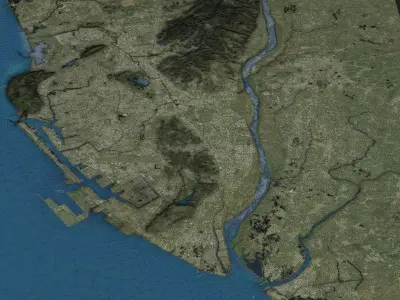 Kaohsiung - 3D City Topography Terrain 3D Model Pack