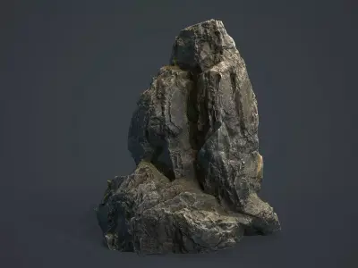 Rock Boulder 2 PBR Low-poly 3D model