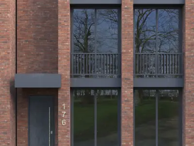 Brick Building 03 3D model