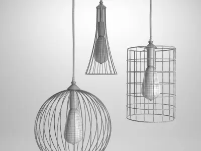 Wire Lamps 3D model