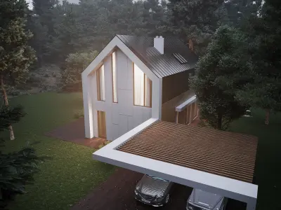 House in the woods Low-poly 3D model