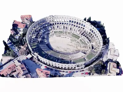 Pula Arena Amphitheatre Low-poly 3D model
