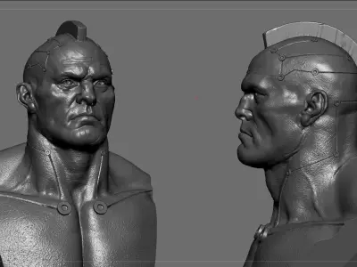 Cyberpunk Thug Bust 3D print model