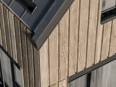 Modern house 07 at night 3D model