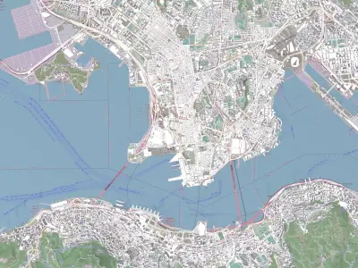 Cityscape Hong Kong and Kowloon China 3D model