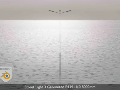 Street Light 3 Galvanized F4 M1 K0 8000mm Low-poly 3D model