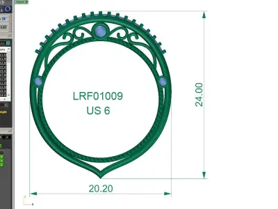 Gemstone Ring 3D Print Model 3D print model