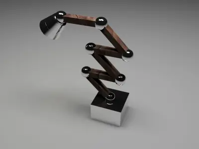 Lamp Wood Metal 3D  Low-poly 3D model