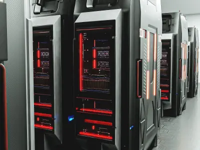 Sci-FI Server Low-poly 3D model